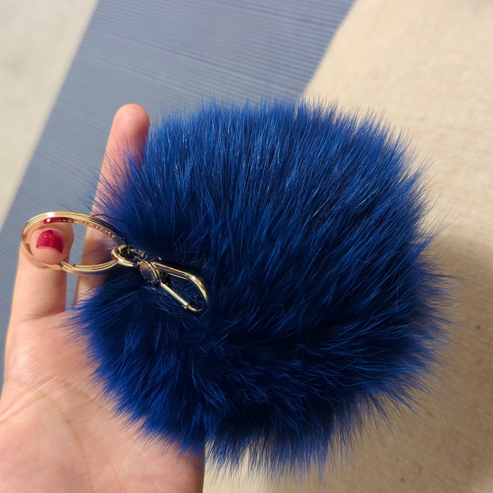 Furla pom pom bubble fur keyring
